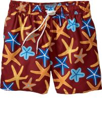 Mens Starfish-Print Swim Trunks