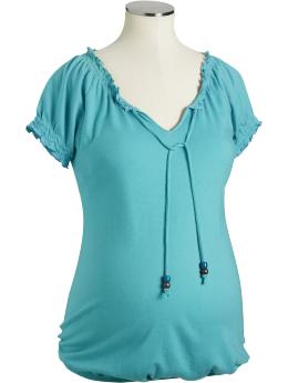 Maternity Ruffled-Trim Jersey Tops