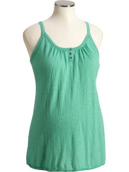 Maternity Slub-Knit Henley Tanks