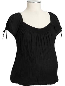 Maternity Plus Smocked Gauze Tops