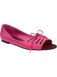 Womens Faux-Leather Sandal Flats