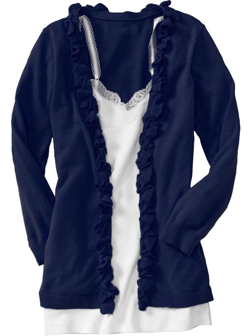 Old Navy Womens Ruffle-Trim Open-Front Cardigans