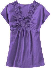 Women's Crochet-Trim Empire Tops