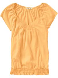 Women's Smocked V-Neck Tops