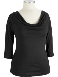 Women's Plus Jersey Drape-Front Tops