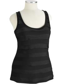 Women's Plus Chiffon-Charmeuse Tiered Tanks