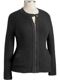 Women's Plus Zip-Front Cardigans