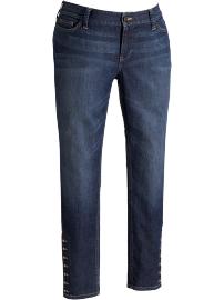 Women's Plus Button-Leg Skinny Jeans