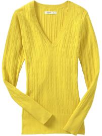 Women's Cable-Knit V-Neck Sweaters