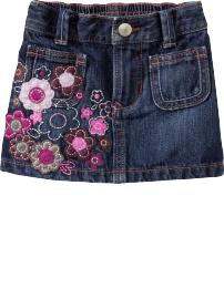 Flower-Embellished Denim Minis for Baby
