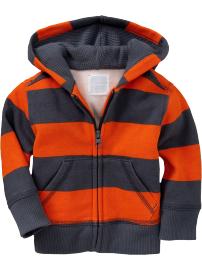 Rugby-Stripe Zip Hoodies for Baby