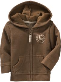 Corduroy-Trim Fleece Hoodies for Baby