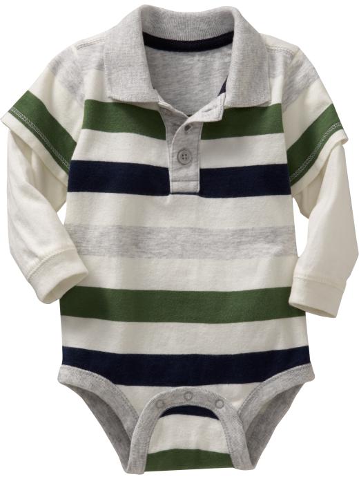 Old Navy Striped 2-in-1 Polo Bodysuits for Baby