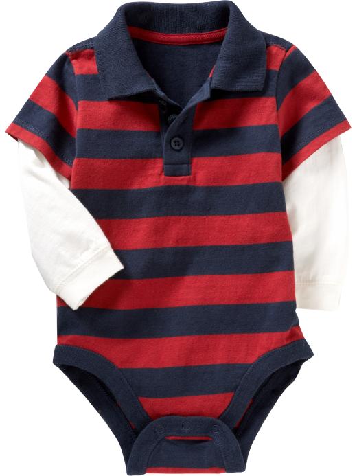 Old Navy Striped 2-in-1 Polo Bodysuits for Baby