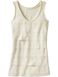 Women's Chiffon-Charmeuse Tiered Tanks