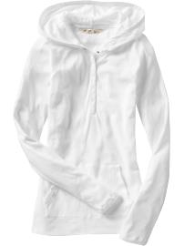 Women's Hooded Rib-Knit Henleys