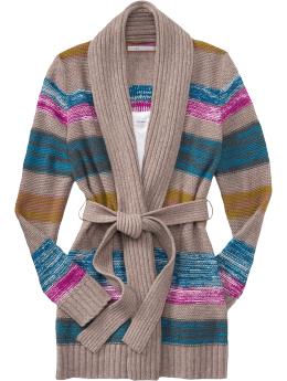 Women's Long Tie-Belt Wrap Cardigan