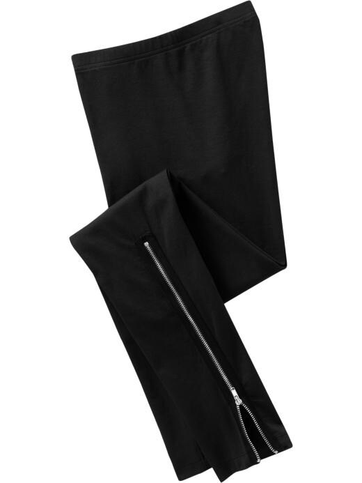 Old Navy Womens Side-Zip Jersey Leggings