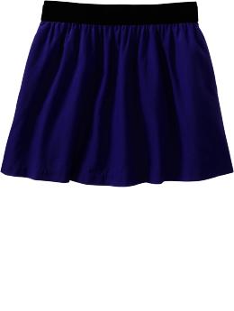 Women's Elastic-Waist Poplin Skirts