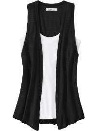 Women's Linen-Blend Open-Front Vests