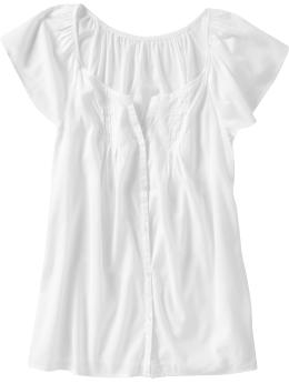 Women's Short-Sleeve Pintucked Tops
