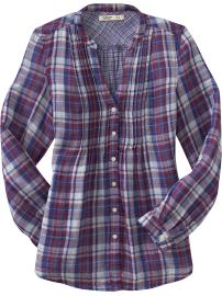 Women's Plaid Double-Weave Top