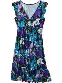 Women's Ruffle-Sleeve Cross-Front Dresses