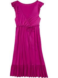 Women's Ruffle-Sleeve Cross-Front Dresses