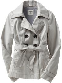 Women's Cropped Jersey-Lined Trench Coats