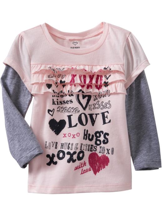 Old Navy Ruffled 2 in 1 Graphic Tees for Baby