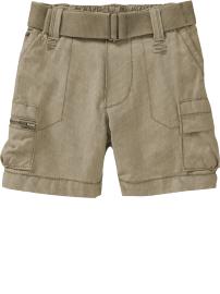 Belted Striped Cargo Shorts for Baby