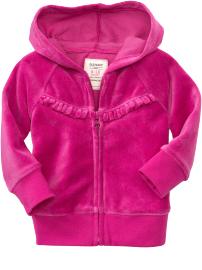 Ruffle-Trim Velour Hoodies for Baby