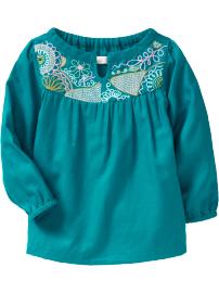 Embroidered Twill Tops for Baby