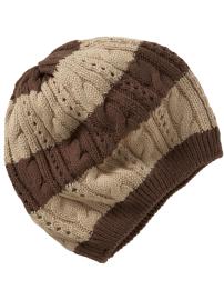 Striped Cable-Knit Beanies for Baby