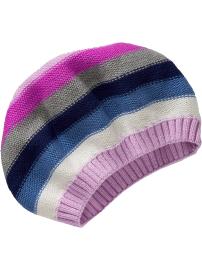 Striped Sweater-Knit Beanies for Baby