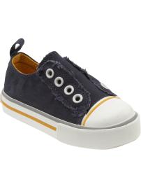 Deconstructed Canvas Slip-Ons for Baby