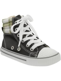 Plaid-Trim High-Top Sneakers for Baby, $16.50 @oldnavy.com