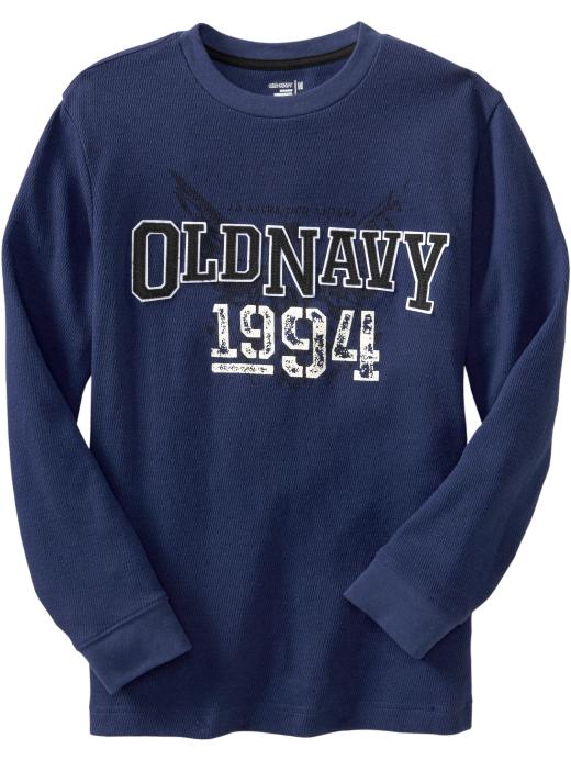 Old Navy Boys Waffle Knit Logo Tees
