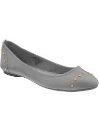Women's Studded Faux-Leather Ballet Flats