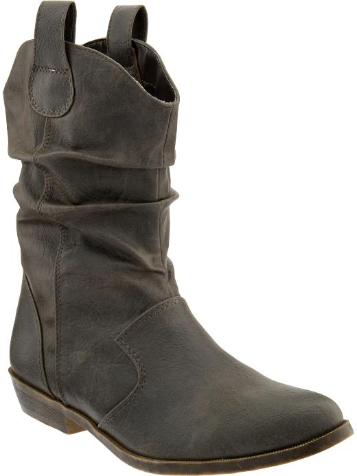 Old Navy Womens Slouch Ankle Cowboy Boots