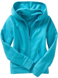 Girls Jersey-Fleece Zip Hoodies