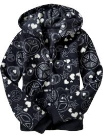 Girls Performance Fleece Zip Hoodies