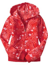 Girls Performance Fleece Zip Hoodies