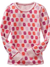 Girls Waffle-Knit Crew-Neck Tees