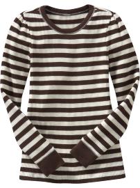 Girls Waffle-Knit Crew-Neck Tees
