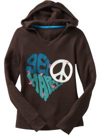 Girls Waffle-Knit Pullover Hoodies