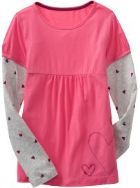 Girls 2-in-1 Embellished Tees