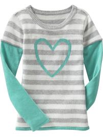 Girls Graphic 2-in-1 Sweaters