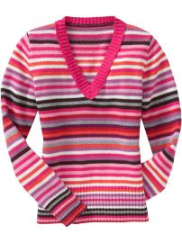 Girls V-Neck Pullover Sweaters