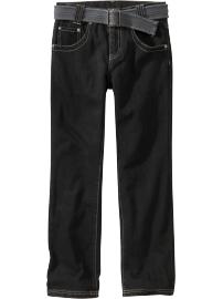Boys Belted Graphic Skinny Jeans